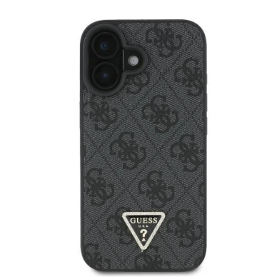 iPhone 16 Guess Leather Metal Logo Strass Crossbody dėklas - juodas 2