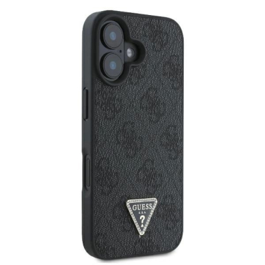 iPhone 16 Guess Leather Metal Logo Strass Crossbody dėklas - juodas 3