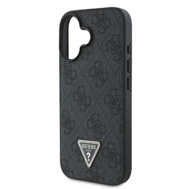 iPhone 16 Guess Leather Metal Logo Strass Crossbody dėklas - juodas 5