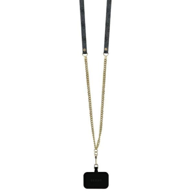 iPhone 16 Guess Leather Metal Logo Strass Crossbody dėklas - juodas 7