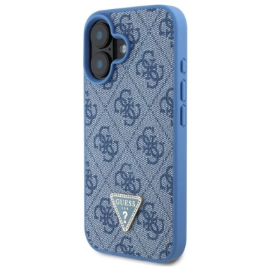 iPhone 16 – Guess Leather Metal Logo Strass Crossbody dėklas - Mėlynas 1