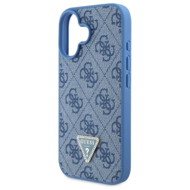iPhone 16 – Guess Leather Metal Logo Strass Crossbody dėklas - Mėlynas 4