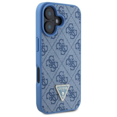 iPhone 16 – Guess Leather Metal Logo Strass Crossbody dėklas - Mėlynas 8