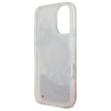 iPhone 16 – Guess Liquid Glitter Flower MagSafe dėklas - Rožinis 6