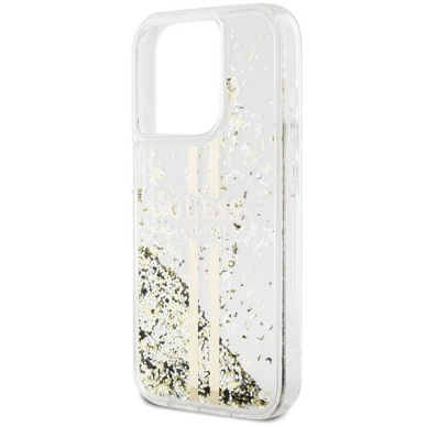 Originalus Guess dėklas Liquid Glitter Auksinis StripesiPhone 15 Pro - transparent 5 Originalus Guess dėklas Liquid Glitter Auksinis StripesiPhone 15 Pro - transparent 5
