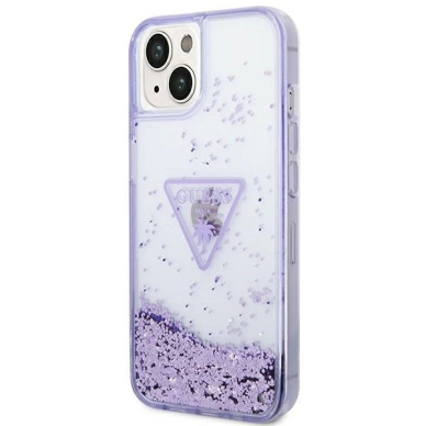 Guess Liquid Glitter Palm Collection Dėklas skirtas iPhone 14 Plus 6.7" - Violetinis 1 Guess Liquid Glitter Palm Collection Dėklas skirtas iPhone 14 Plus 6.7" - Violetinis 1