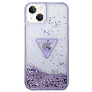 Guess Liquid Glitter Palm Collection Dėklas skirtas iPhone 14 Plus 6.7&quot; - Violetinis 2