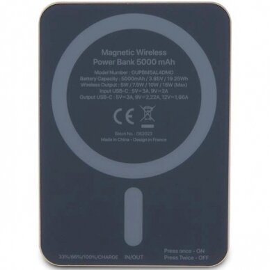 Guess MagSafe 4G Strassed Metal Logo induction power bank 15W 5000mAh - gold 2