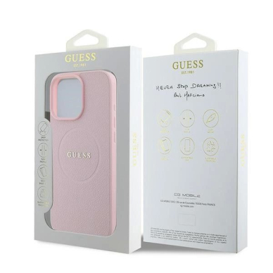 Guess MagSafe Grained Gold Ring iPhone 15 Pro Max Dėklas - rožinis 7 Guess MagSafe Grained Gold Ring iPhone 15 Pro Max Dėklas - rožinis 7