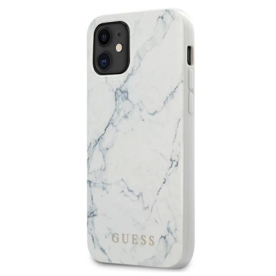 Guess Marble dėklas iPhone 12 mini 5.4" - baltas
