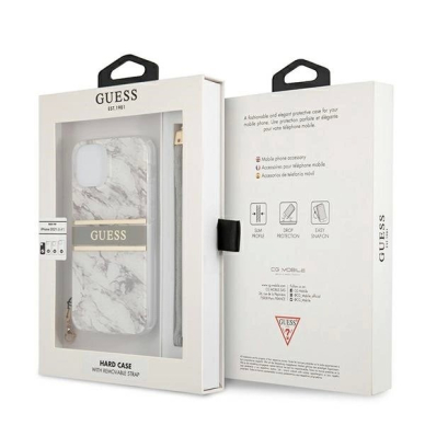 Guess Marble Strap Collection dėklas iPhone 13 mini 5.4" - pilkas 7
