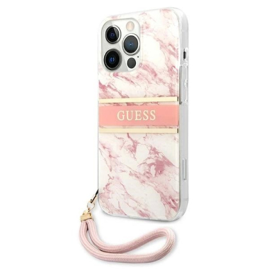 Guess Marble Strap Collection iPhone 13 Pro Max 6.7&quot; Dėklas - Rožinis 1