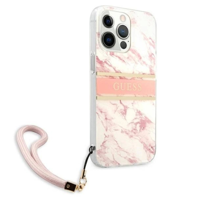 Guess Marble Strap Collection iPhone 13 Pro Max 6.7&quot; Dėklas - Rožinis 3