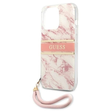 Guess Marble Strap Collection iPhone 13 Pro Max 6.7&quot; Dėklas - Rožinis 5