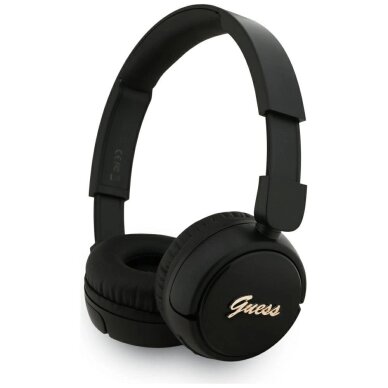 Belaidės ausinės Guess Metal Logo Script Over-Ear – juodos Belaidės ausinės Guess Metal Logo Script Over-Ear – juodos