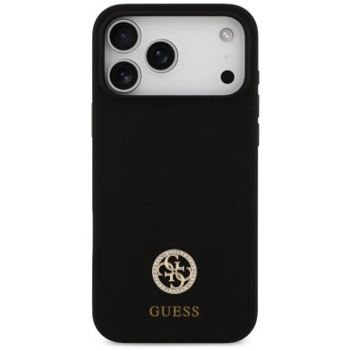 iPhone 17 Pro Max Guess Metal Outline MagSafe dėklas – auksinis 2