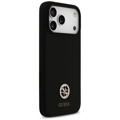 iPhone 17 Pro Max Guess Metal Outline MagSafe dėklas – auksinis 3