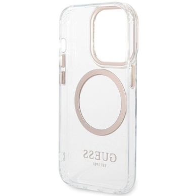 iPhone 15 Pro Max Guess Metal Outline Magsafe dėklas - auksinis 6