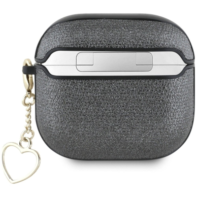Guess Metallic Script Charm Dėklas skirtas AirPods 4 - Juodas 1