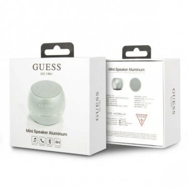 Guess GUWSALGEG Mini nešiojamas garsiakalbis – pilkas 3
