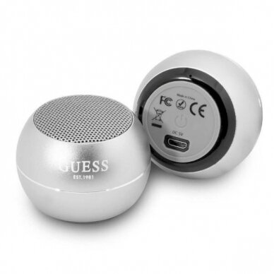 Guess GUWSALGEG Mini nešiojamas garsiakalbis – pilkas