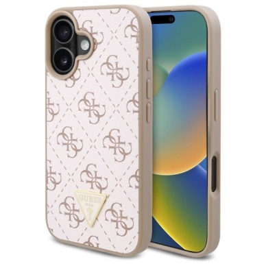 Dėklas Guess New 4G Triangle iPhone 16 Plus - Baltas Dėklas Guess New 4G Triangle iPhone 16 Plus - Baltas