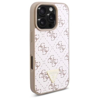 iPhone 16 Pro Max – Guess New 4G Triangle dėklas - Baltas 3