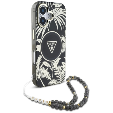 Guess Palm Trees Triangle Pearl Strap MagSafe Dėklas skirtas iPhone 16 Juodas 2 Guess Palm Trees Triangle Pearl Strap MagSafe Dėklas skirtas iPhone 16 Juodas 2