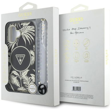 Guess Palm Trees Triangle Pearl Strap MagSafe Dėklas skirtas iPhone 16 Juodas 6 Guess Palm Trees Triangle Pearl Strap MagSafe Dėklas skirtas iPhone 16 Juodas 6