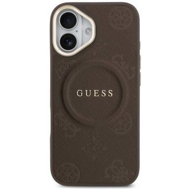 iPhone 17 Guess Peony Hot Stamp MagSafe dėklas – rudas 2 iPhone 17 Guess Peony Hot Stamp MagSafe dėklas – rudas 2