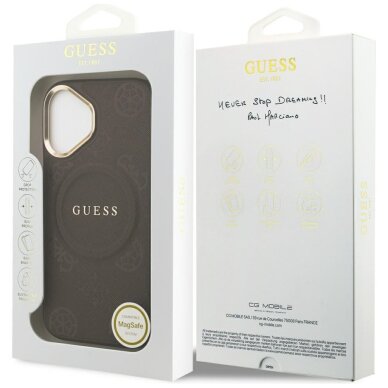 iPhone 17 Guess Peony Hot Stamp MagSafe dėklas – rudas 7