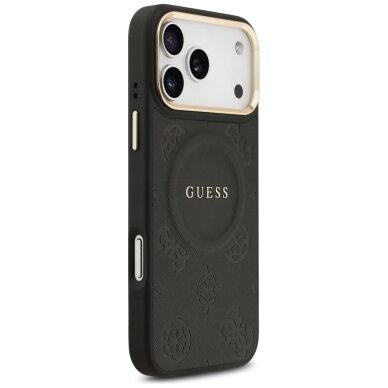 iPhone 17 Pro Max dėklas Guess Peony Hot Stamp, MagSafe – juodas 3