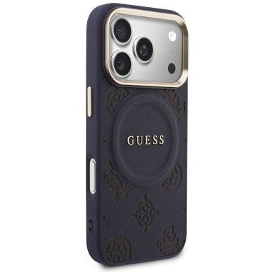 iPhone 17 Pro Max Guess Peony Hot Stamp MagSafe dėklas – mėlynas 3