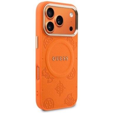 iPhone 17 Pro Guess Peony Hot Stamp MagSafe dėklas – oranžinis 3