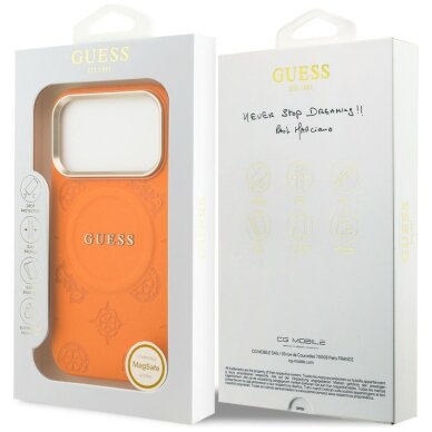 iPhone 17 Pro Guess Peony Hot Stamp MagSafe dėklas – oranžinis 7