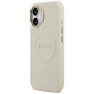 iPhone 17 Guess Peony Hot Stamp MagSafe dėklas – smėlinis 1