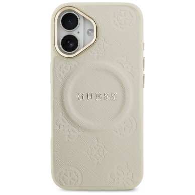 iPhone 17 Guess Peony Hot Stamp MagSafe dėklas – smėlinis 2