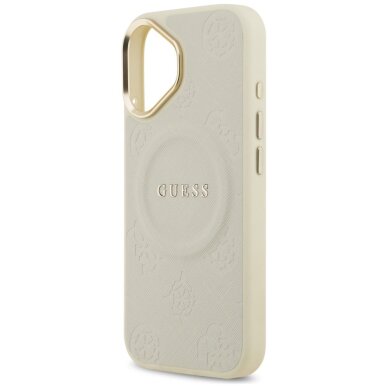 iPhone 17 Guess Peony Hot Stamp MagSafe dėklas – smėlinis 5