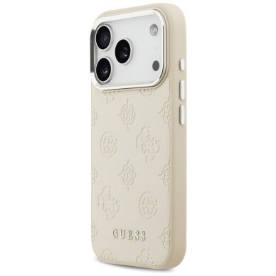 iPhone 17 Pro Guess Peony Hot Stamp Script MagSafe dėklas – smėlinis 1