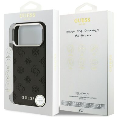 iPhone 17 Pro Max Guess Peony Hot Stamp Script MagSafe dėklas – juodas 7