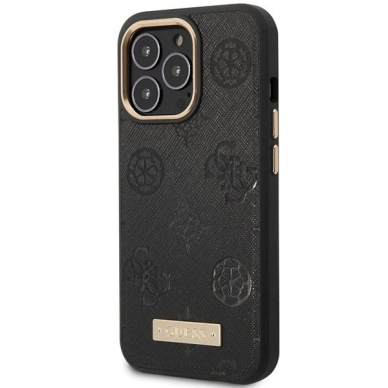 Guess Peony Logo Plate MagSafe Dėklas skirtas iPhone 14 Pro Max 6.7" - Juodas 1 Guess Peony Logo Plate MagSafe Dėklas skirtas iPhone 14 Pro Max 6.7" - Juodas 1