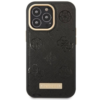 Guess Peony Logo Plate MagSafe Dėklas skirtas iPhone 14 Pro Max 6.7" - Juodas 2 Guess Peony Logo Plate MagSafe Dėklas skirtas iPhone 14 Pro Max 6.7" - Juodas 2