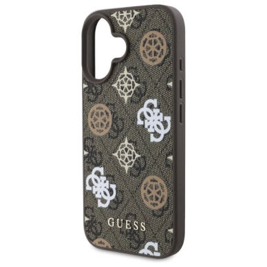 iPhone 16 Guess Peony On 4G Background MagSafe dėklas - rudas 5