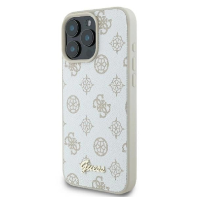 iPhone 16 Pro Max – Guess Peony Script Logo MagSafe dėklas - Baltas 1