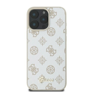 iPhone 16 Pro Max – Guess Peony Script Logo MagSafe dėklas - Baltas 2