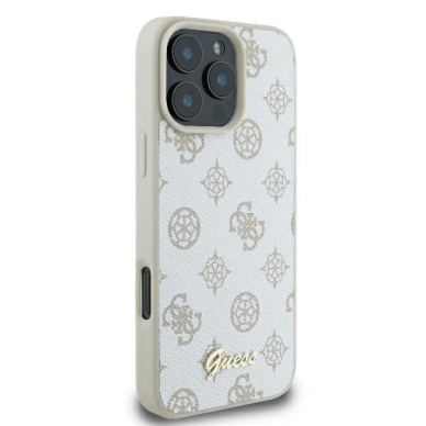 iPhone 16 Pro Max – Guess Peony Script Logo MagSafe dėklas - Baltas 3