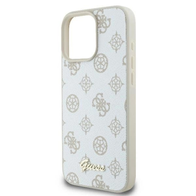 iPhone 16 Pro Max – Guess Peony Script Logo MagSafe dėklas - Baltas 5