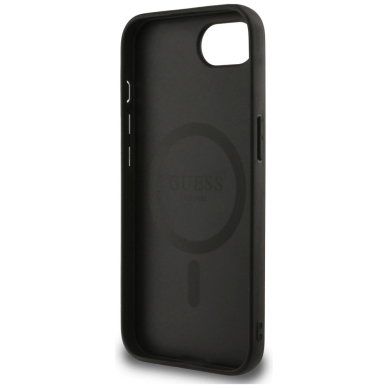 iPhone 16e – Guess Peony Script Logo MagSafe dėklas - Juodas 6