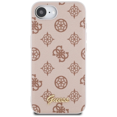 iPhone 16e – Guess Peony Script Logo MagSafe dėklas - Rudas 2