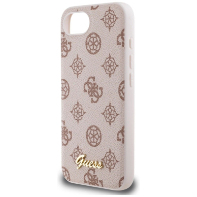 iPhone 16e – Guess Peony Script Logo MagSafe dėklas - Rudas 5